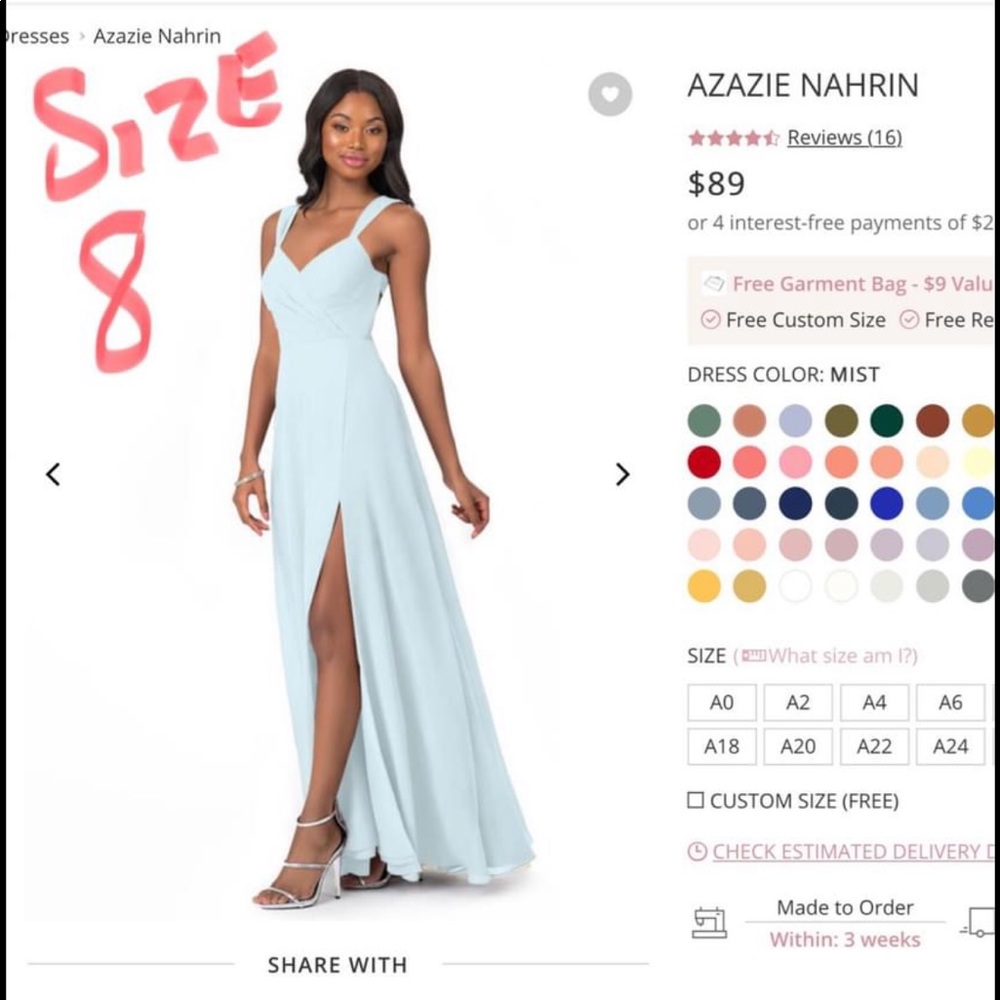 Azazie Mist Nahrin Bridesmaid Dress